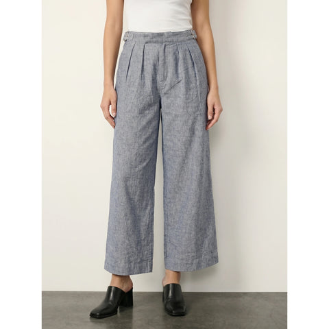 Grey Linen Wide Leg Jeans | Montivo Pakistan