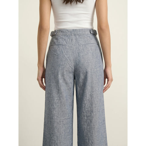 Grey Linen Wide Leg Jeans | Montivo Pakistan