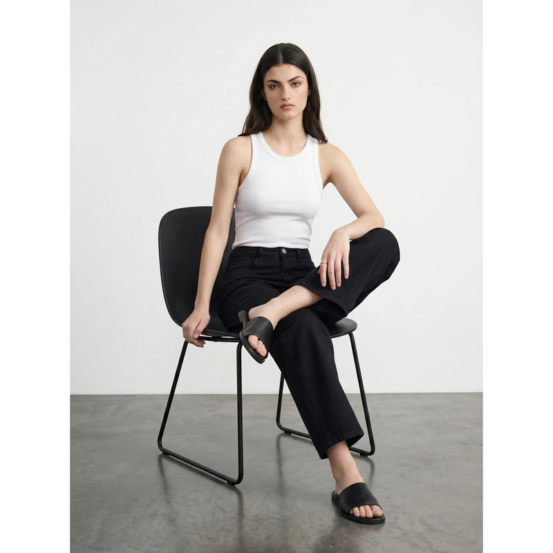 Black Cropped Wide Leg Jeans | Montivo Pakistan