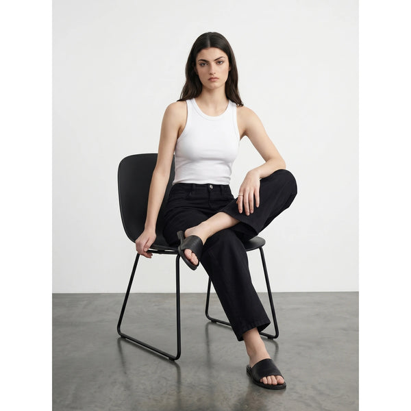 Black Cropped Wide Leg Jeans | Montivo Pakistan