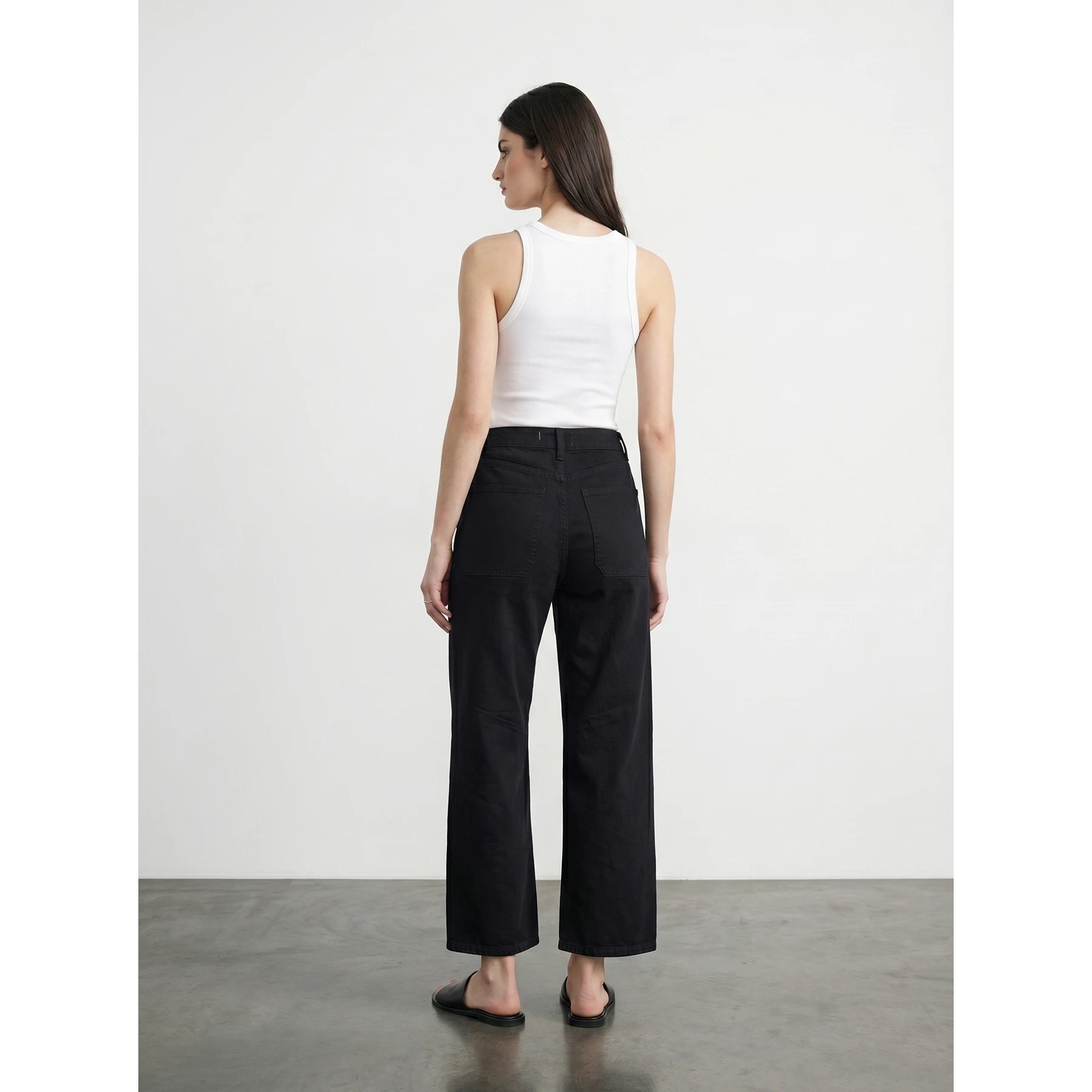 Black Cropped Wide Leg Jeans | Montivo Pakistan