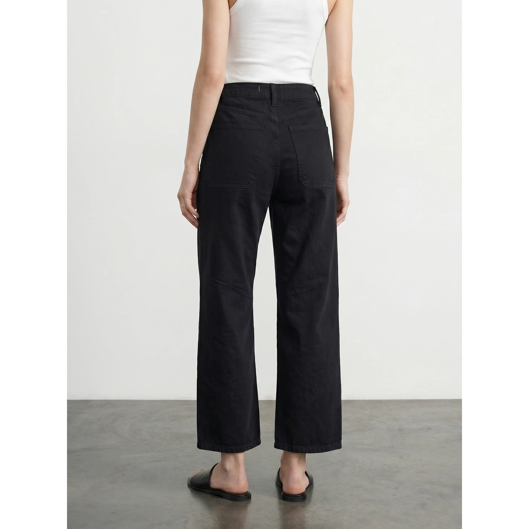 Black Cropped Wide Leg Jeans | Montivo Pakistan