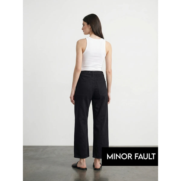 (Minor Fault) Black Cropped Wide Leg Jeans | Montivo Pakistan