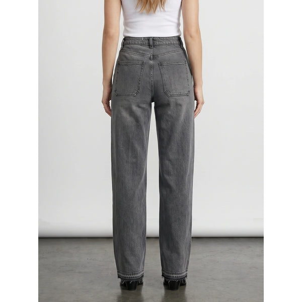 Light Grey Straight Leg Frayed Hem Jeans | Montivo Pakistan