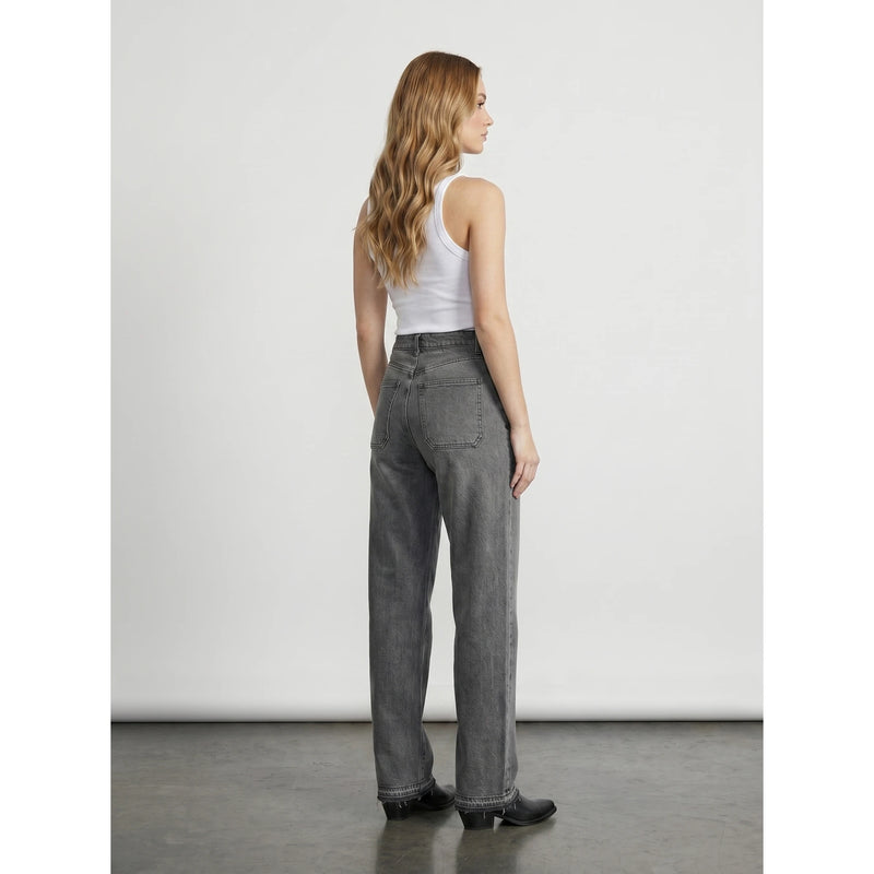 Light Grey Straight Leg Frayed Hem Jeans | Montivo Pakistan