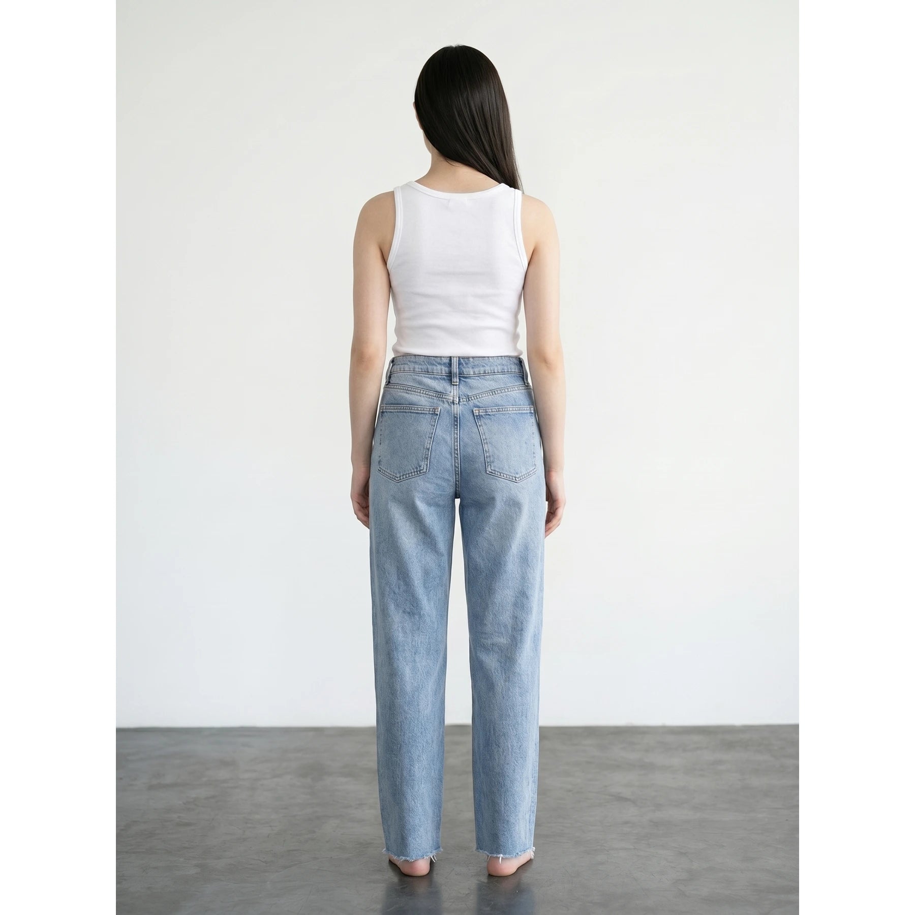 Blue Front Seam Straight Jeans | Montivo Pakistan