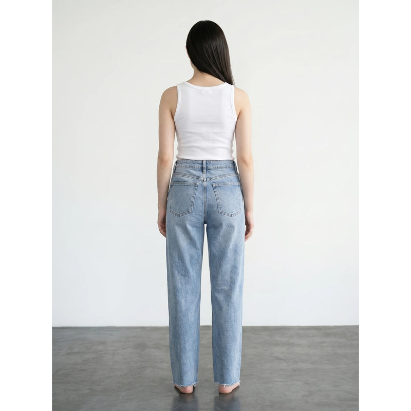 Blue Front Seam Straight Jeans | Montivo Pakistan