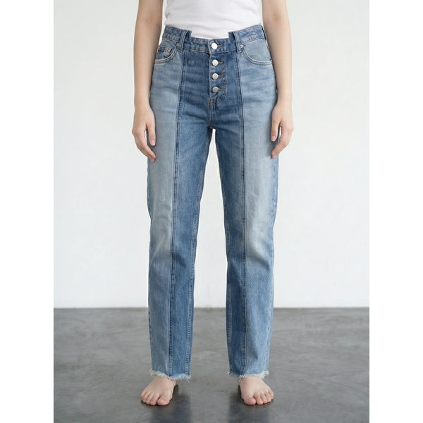 Blue Two Tone Straight Leg Jeans | Montivo Pakistan