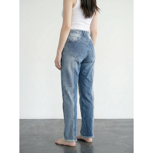 Blue Two Tone Straight Leg Jeans | Montivo Pakistan