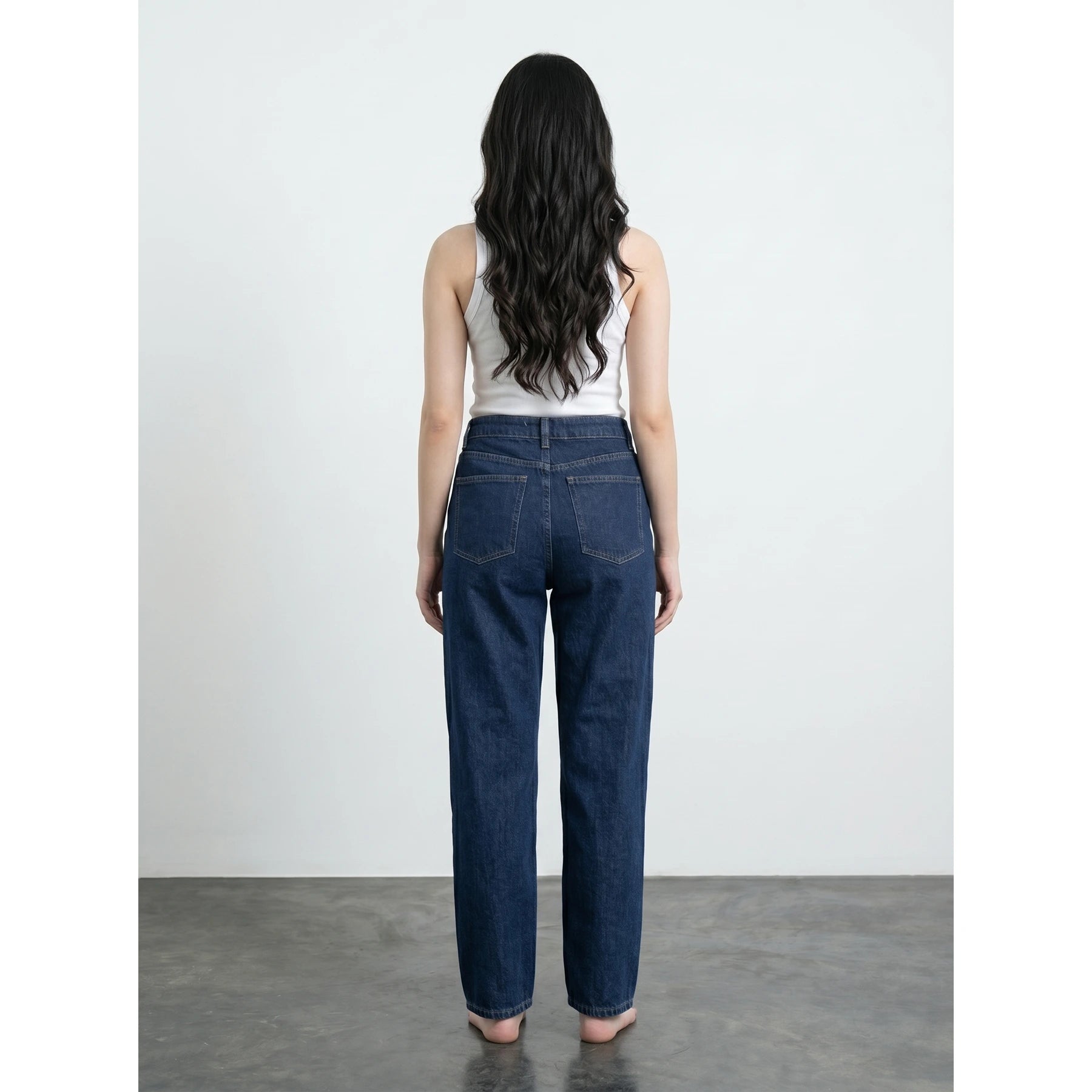Dark Blue Front Seam Straight Jeans | Montivo Pakistan