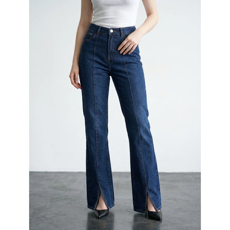 Blue Flared Split Hem Jeans | Montivo Pakistan