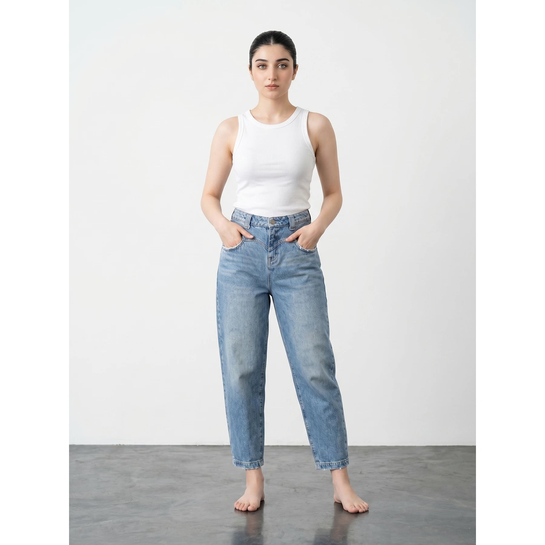 Light Blue Barrel Jeans | Montivo Pakistan