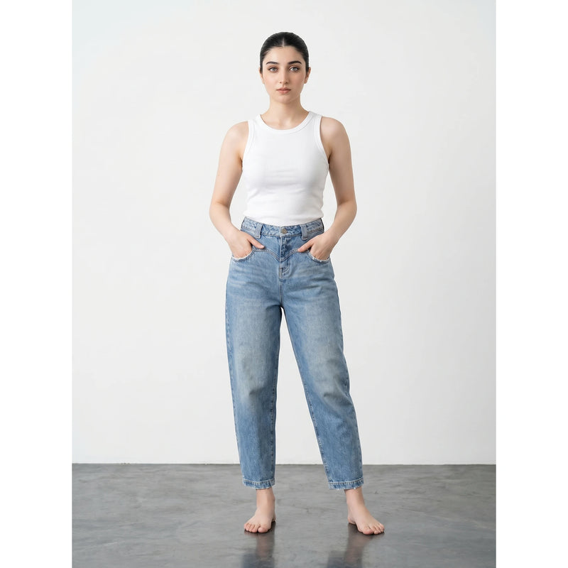 Light Blue Barrel Jeans | Montivo Pakistan