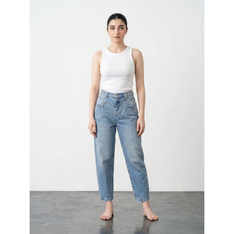 Light Blue Barrel Jeans | Montivo Pakistan