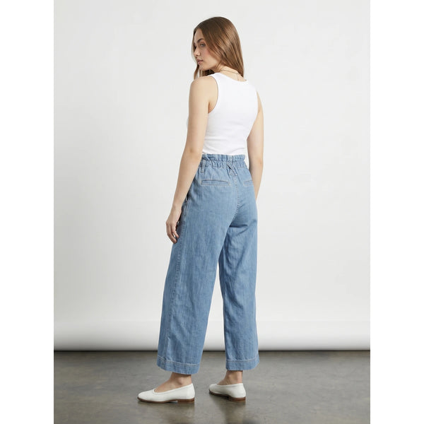 Light Blue Wide Leg Paper Bag Jeans | Montivo Pakistan