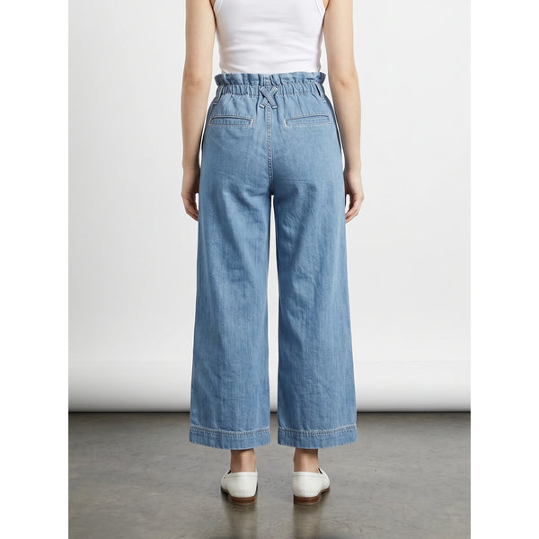 Light Blue Wide Leg Paper Bag Jeans | Montivo Pakistan