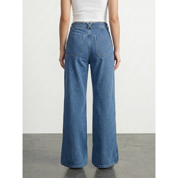Mid Blue Wide Leg Jeans | Montivo Pakistan
