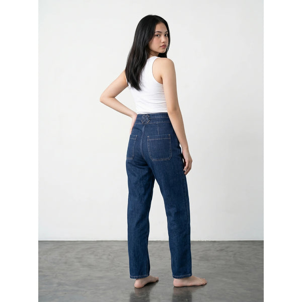 Dark Blue Mom Fit Jeans | Montivo Pakistan