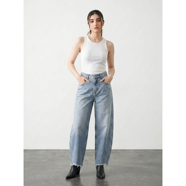 Light Blue Baggy Barrel Jeans | Montivo Pakistan