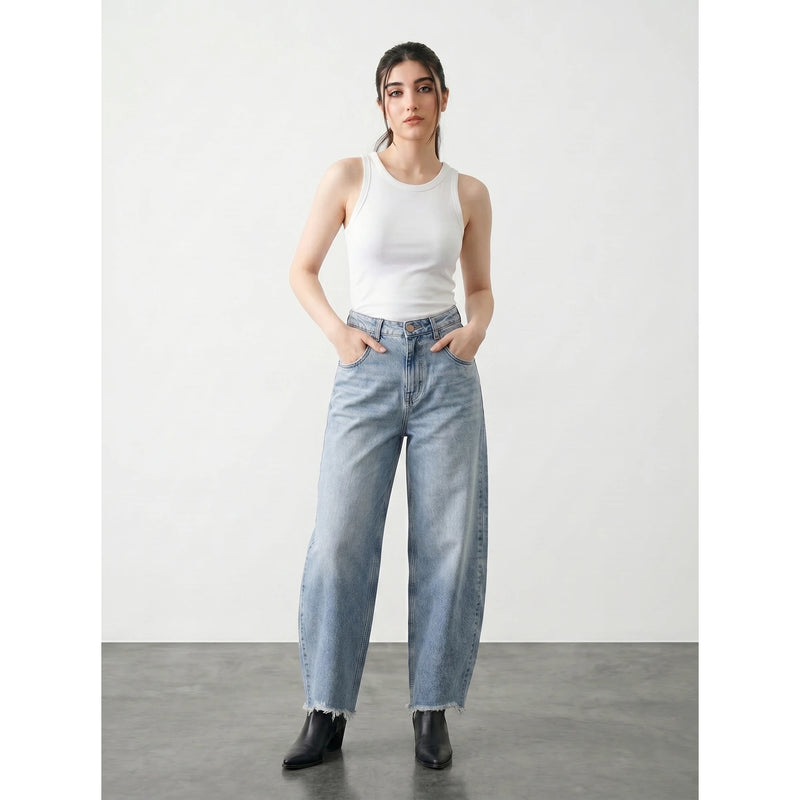 Light Blue Baggy Barrel Jeans | Montivo Pakistan