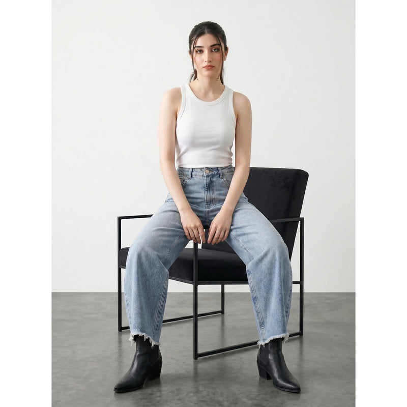 Light Blue Baggy Barrel Jeans | Montivo Pakistan