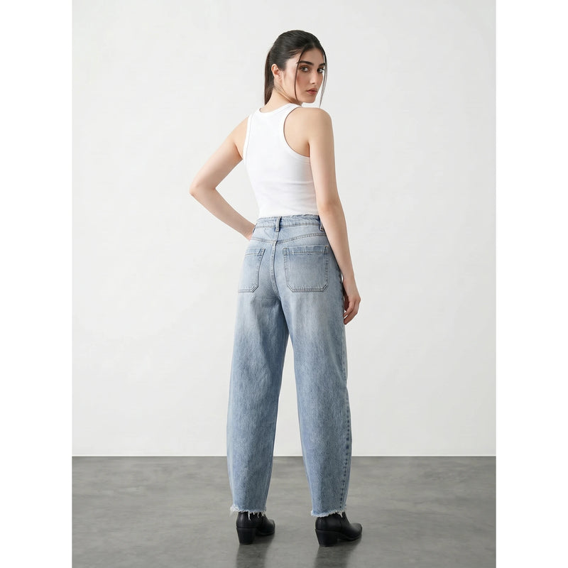 Light Blue Baggy Barrel Jeans | Montivo Pakistan