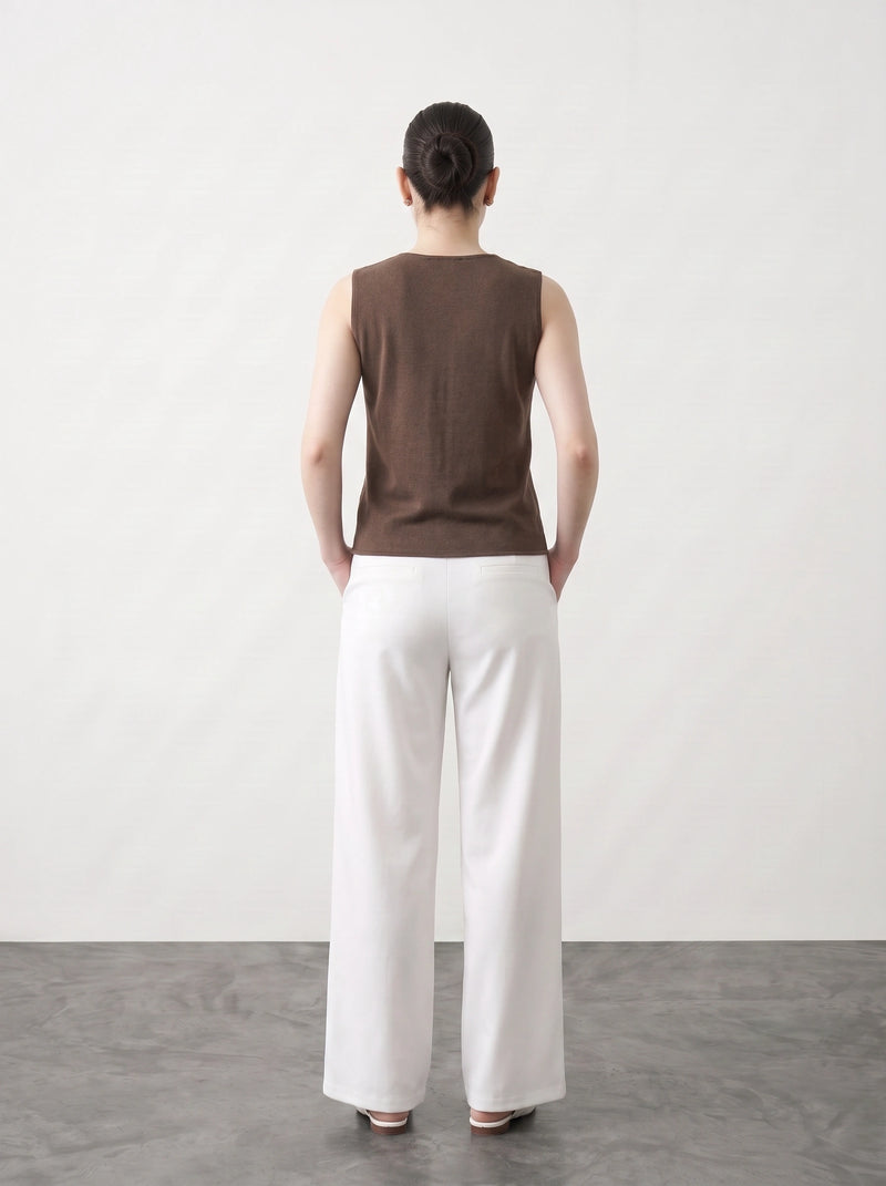 Brown V Neck Vest Top | Montivo Pakistan