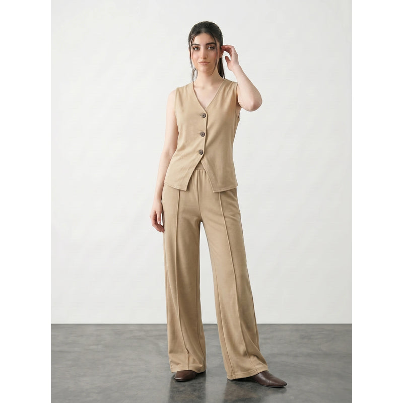 Wheat V Neck Vest Top | Montivo Pakistan