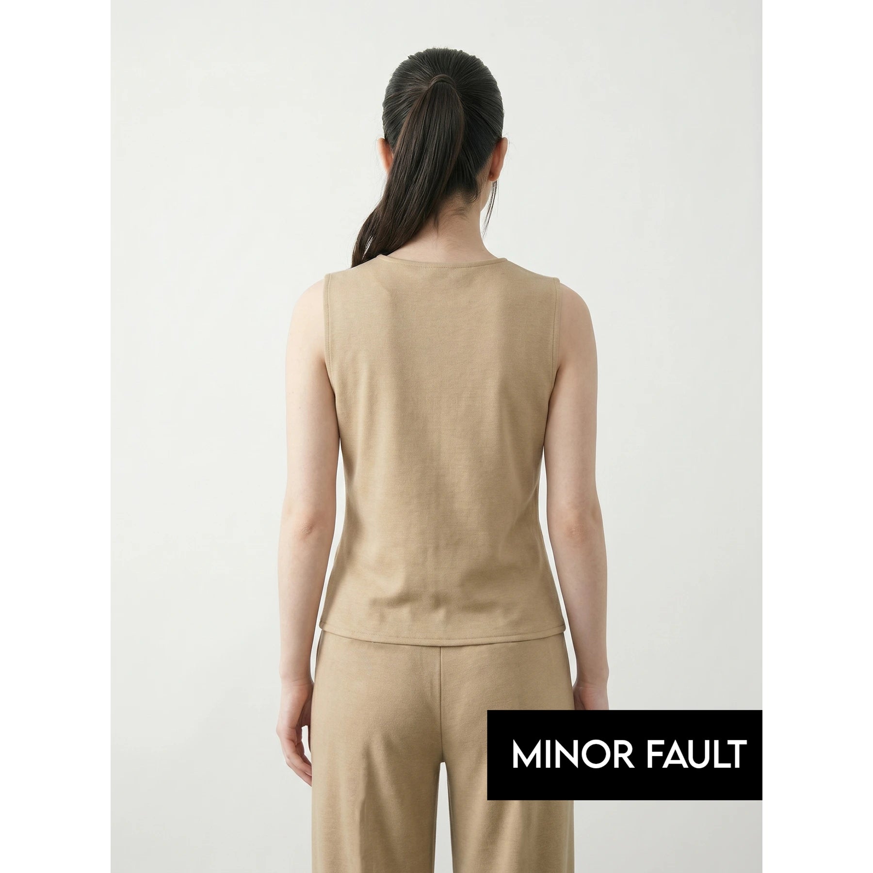 (Minor Fault) Wheat V Neck Vest Top | Montivo Pakistan