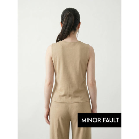 (Minor Fault) Wheat V Neck Vest Top | Montivo Pakistan