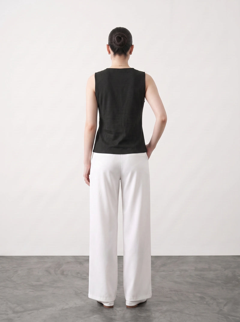 Black V Neck Vest Top | Montivo Pakistan