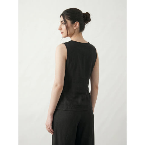 Black V Neck Vest Top | Montivo Pakistan