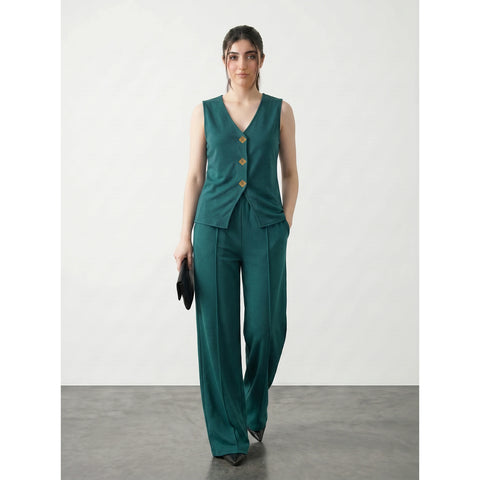 Teal V Neck Vest Top | Montivo Pakistan