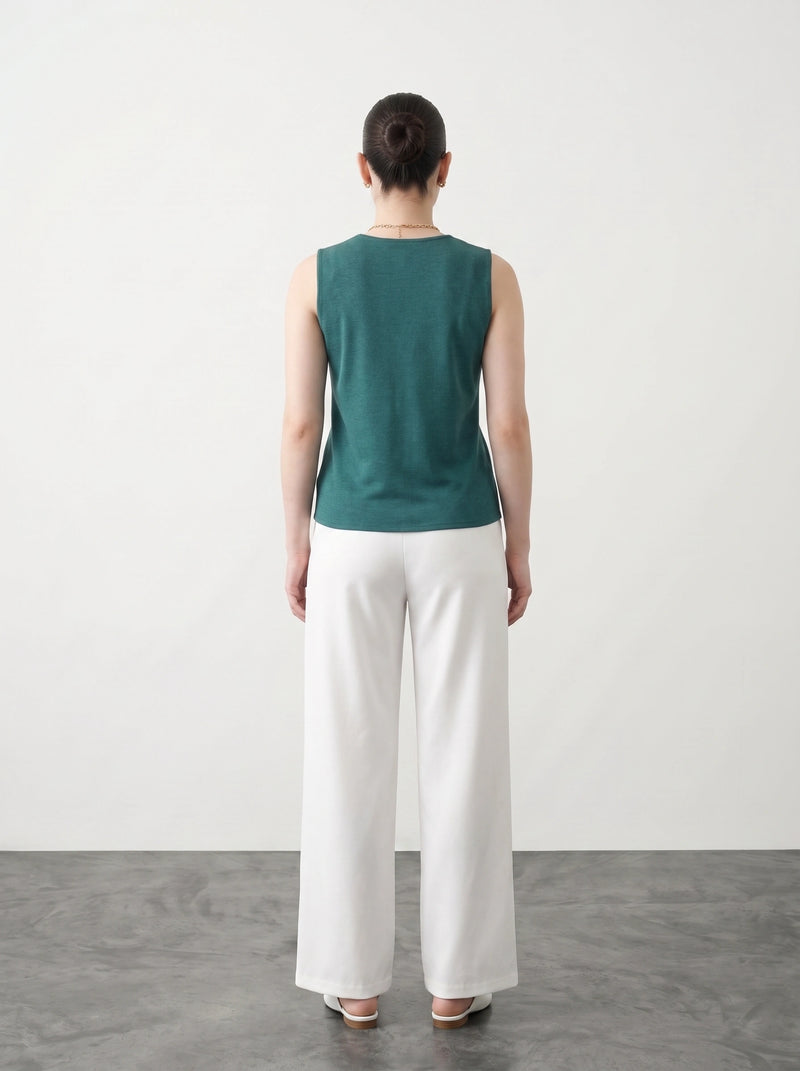 Teal V Neck Vest Top | Montivo Pakistan