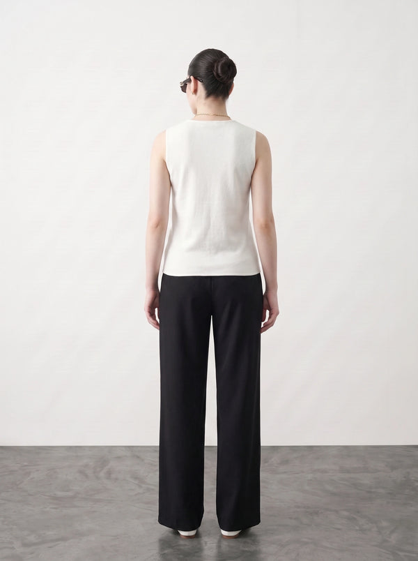 Off-White V Neck Vest Top | Montivo Pakistan