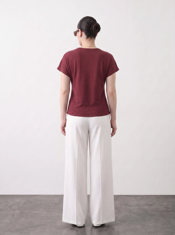 Burgundy Interlock Button Down Top | Montivo Pakistan
