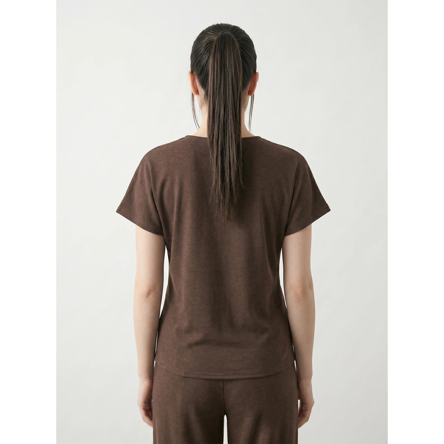 Brown Interlock Button Down Top | Montivo Pakistan