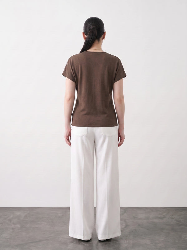 Brown Interlock Button Down Top | Montivo Pakistan