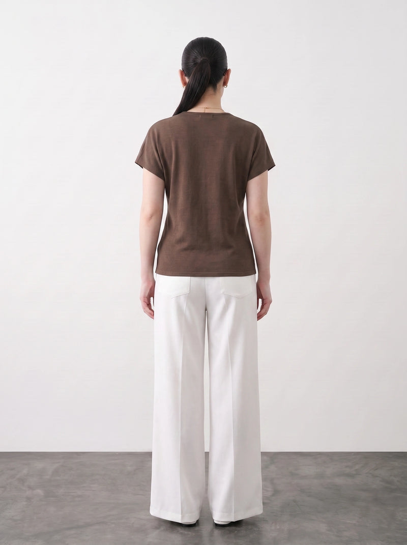 Brown Interlock Button Down Top | Montivo Pakistan