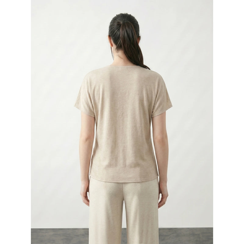 Beige Interlock Button Down Top | Montivo Pakistan