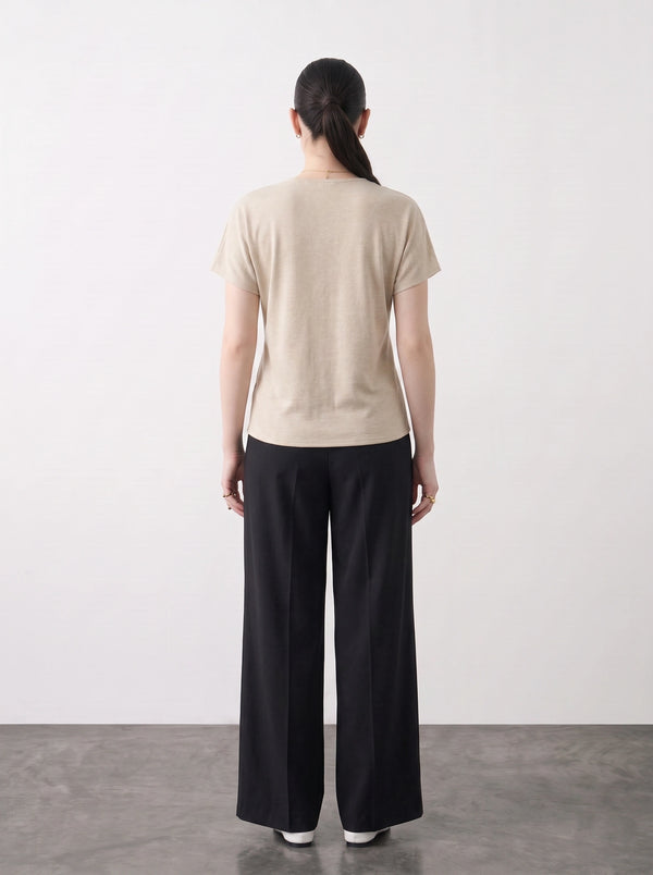 Beige Interlock Button Down Top | Montivo Pakistan