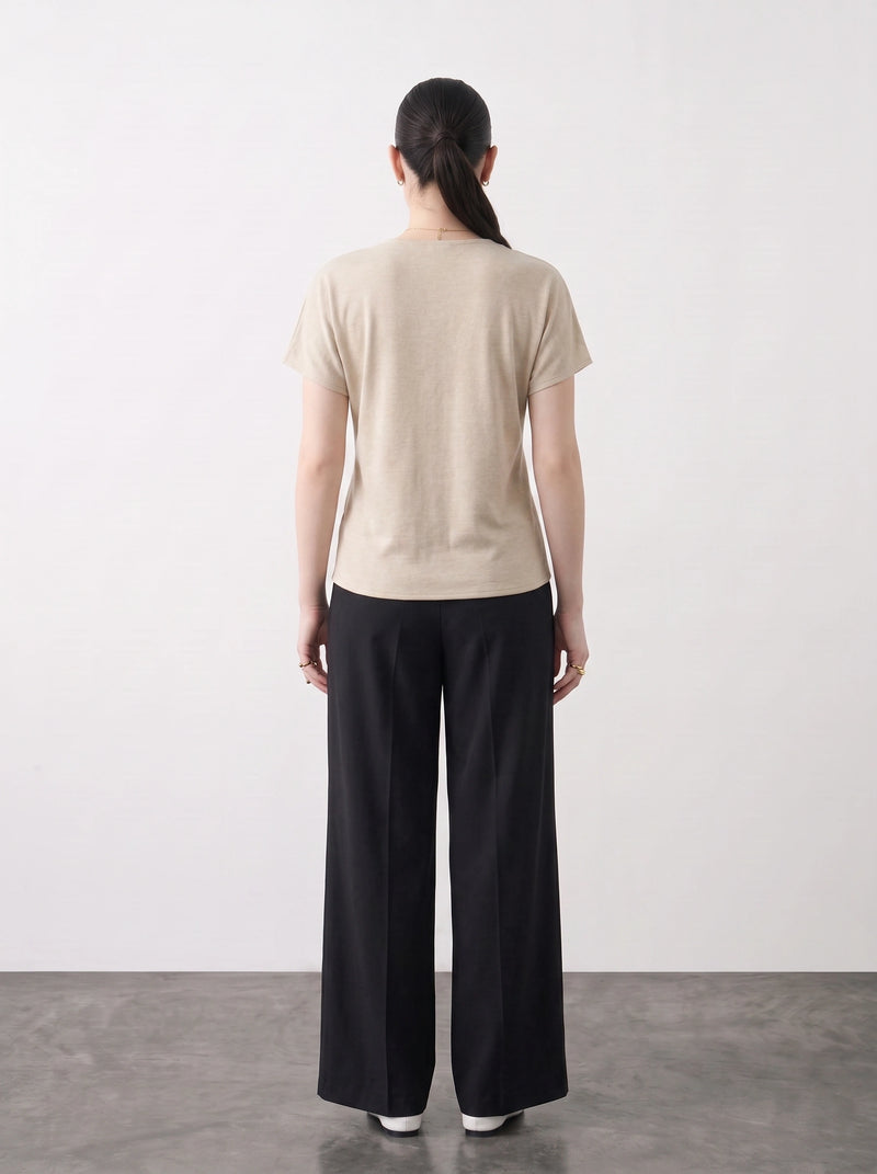 Beige Interlock Button Down Top | Montivo Pakistan