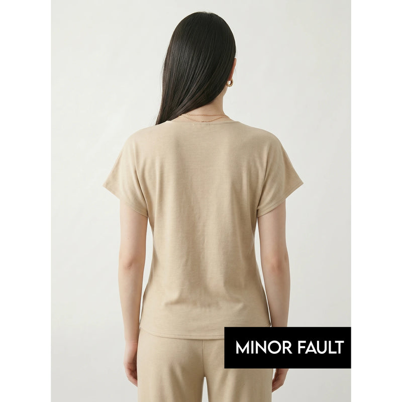 (Minor Fault) Wheat Interlock Button Down Top | Montivo Pakistan
