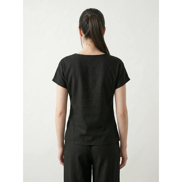 Black Interlock Button Down Top | Montivo Pakistan