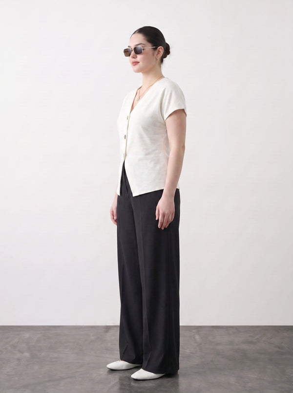 Off-White Interlock Button Down Top | Montivo Pakistan