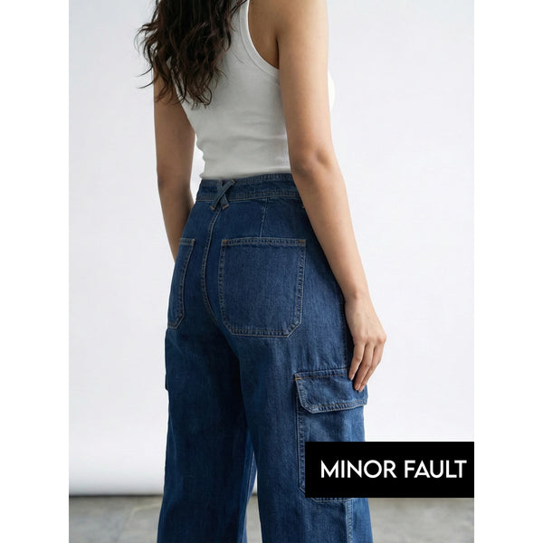 (Minor Fault) High Rise Wide Leg Cargo Jeans | Montivo Pakistan