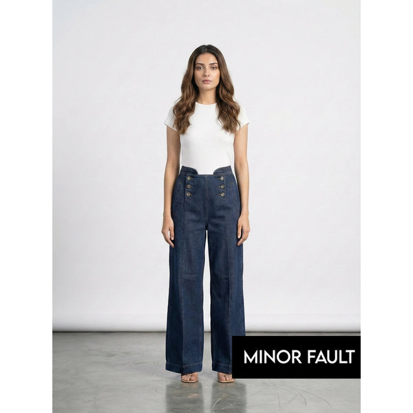 (Minor Fault) Blue Long Wide Leg Jeans | Montivo Pakistan