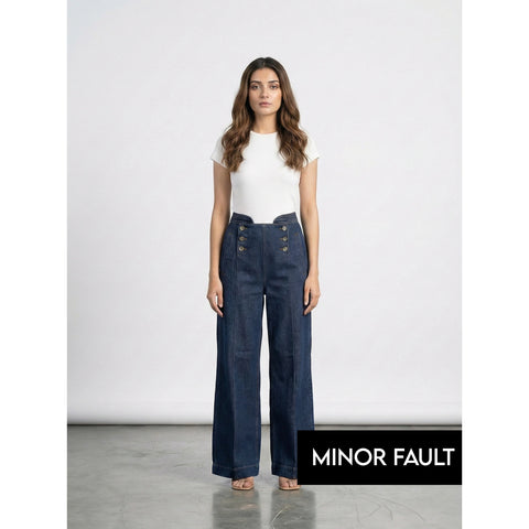(Minor Fault) Blue Long Wide Leg Jeans | Montivo Pakistan