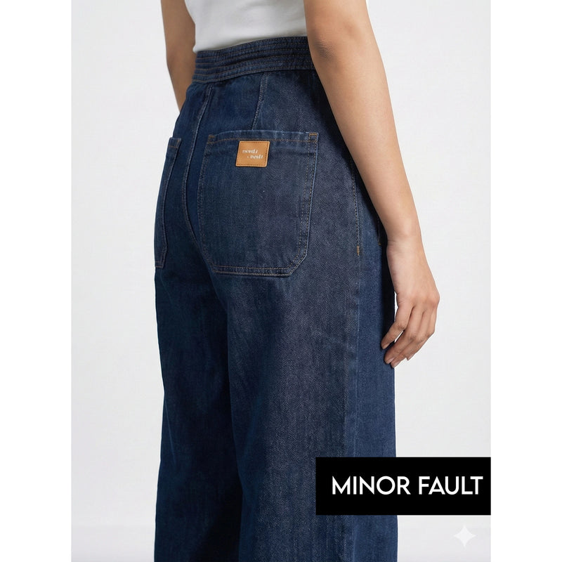 (Minor Fault) Blue Long Wide Leg Jeans | Montivo Pakistan