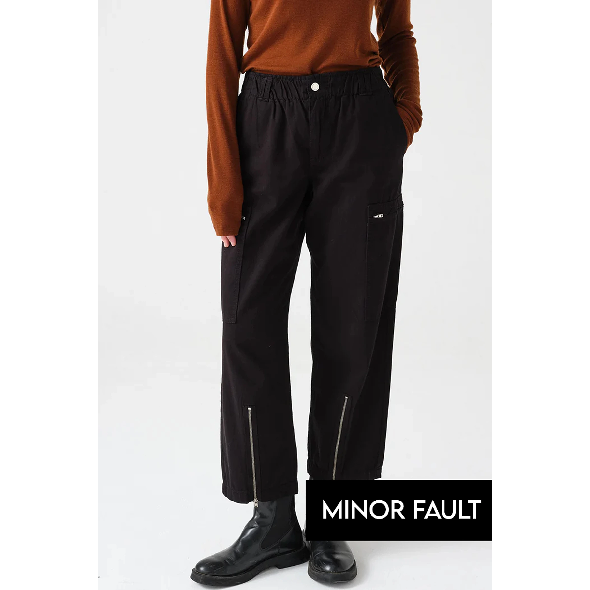 (Minor Fault) Denim Relaxed Black Cargo Pants | Montivo Pakistan